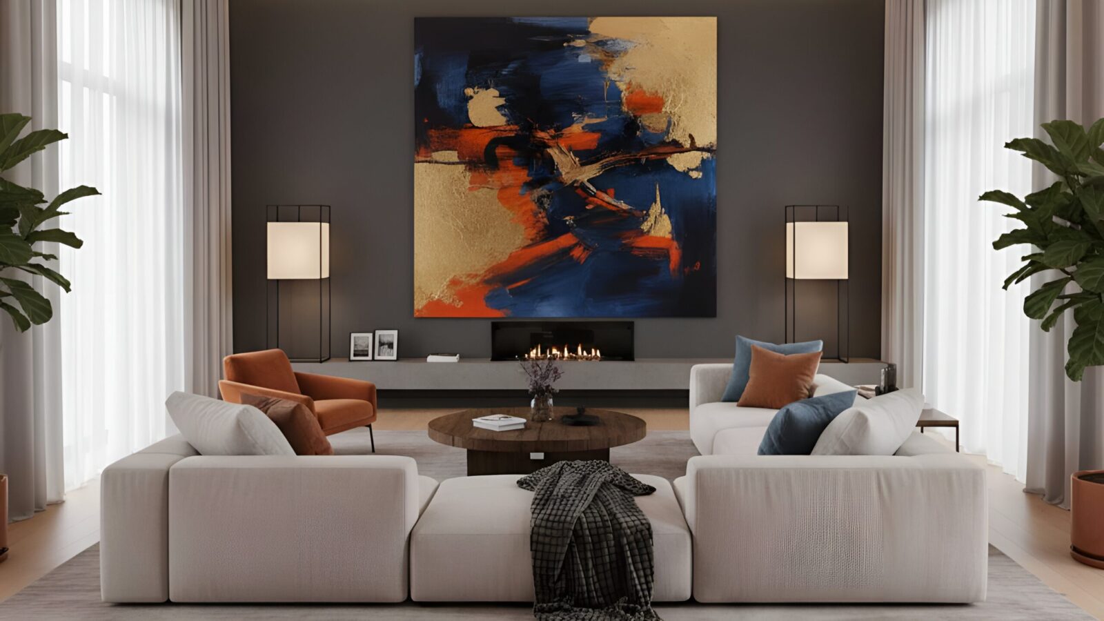 نقطه کانونی هنری در دکوراسیون پذیرایی