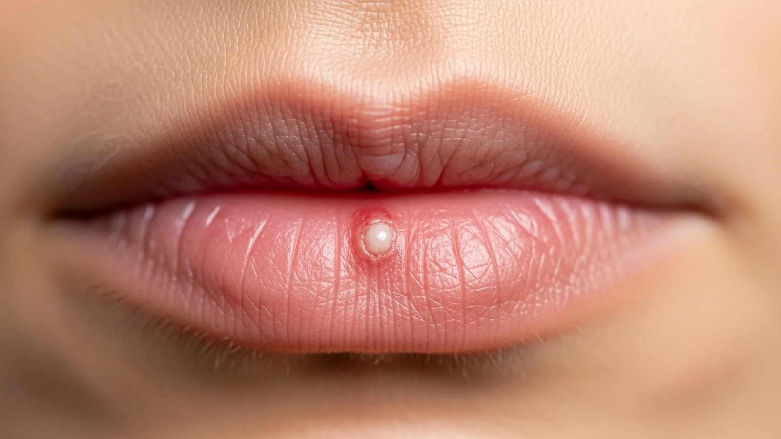 جوش سر سفید روی لب