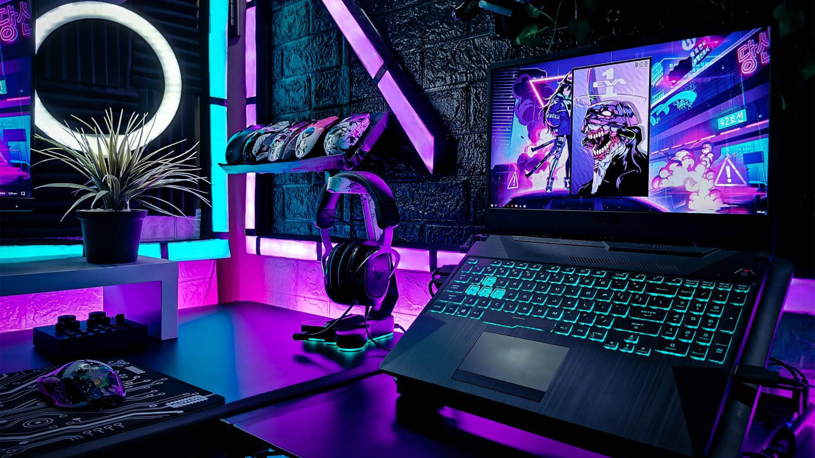 ایده اتاق گیمینگ سایبرپانک