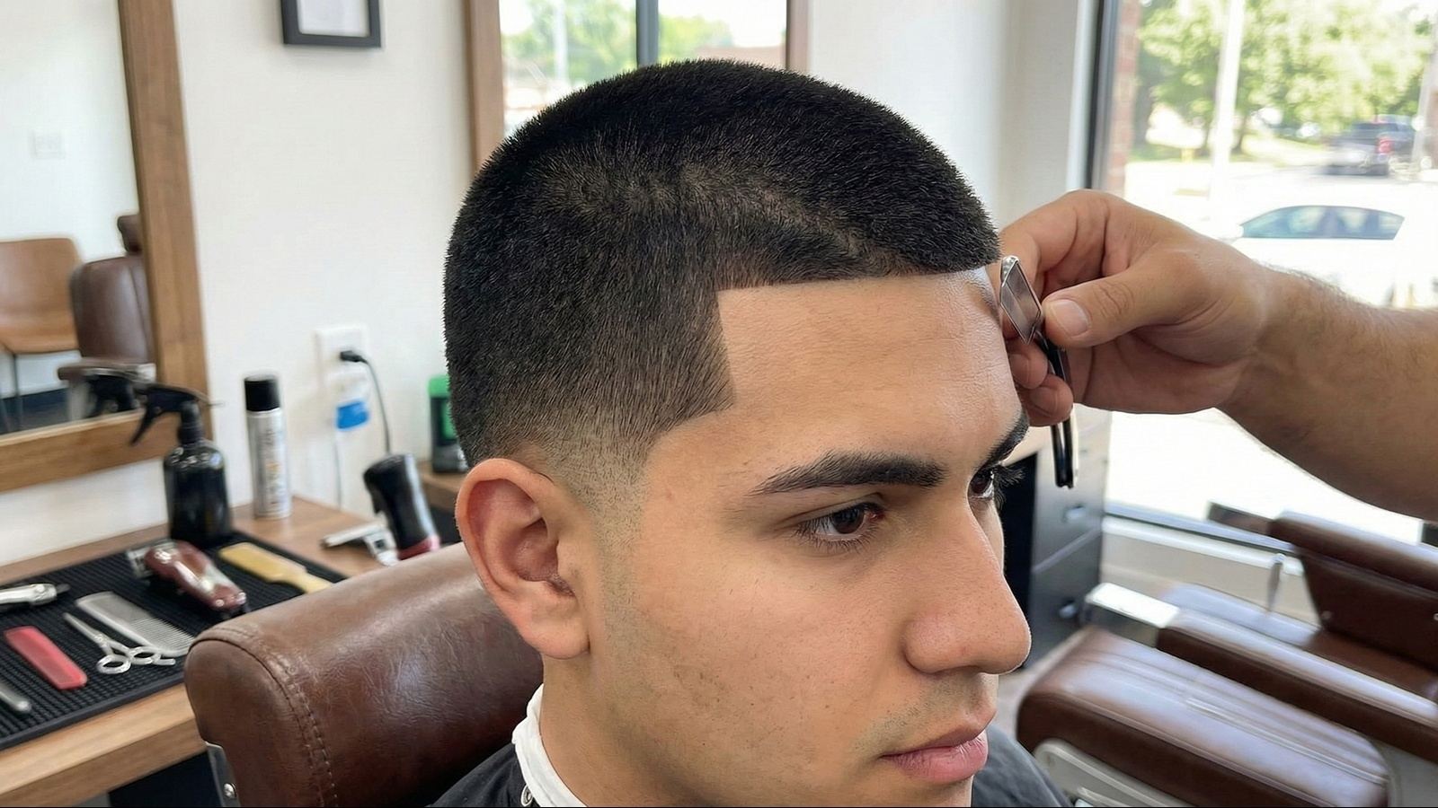 مدل موی بازکات با خط