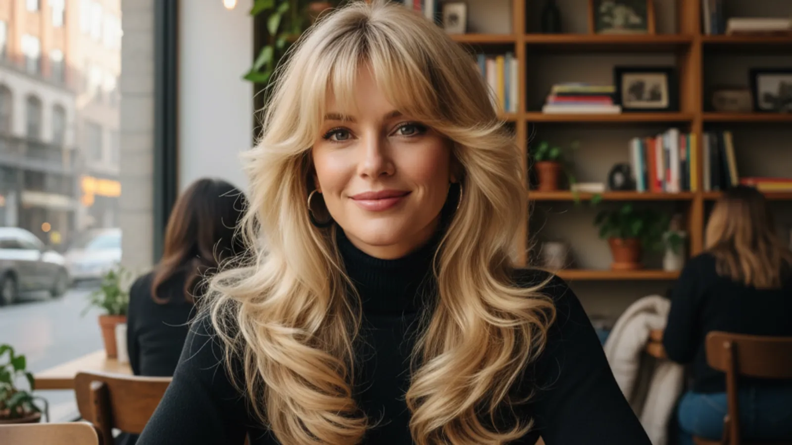 مدل موی فارای بلند با چتری‌های پرده‌ای