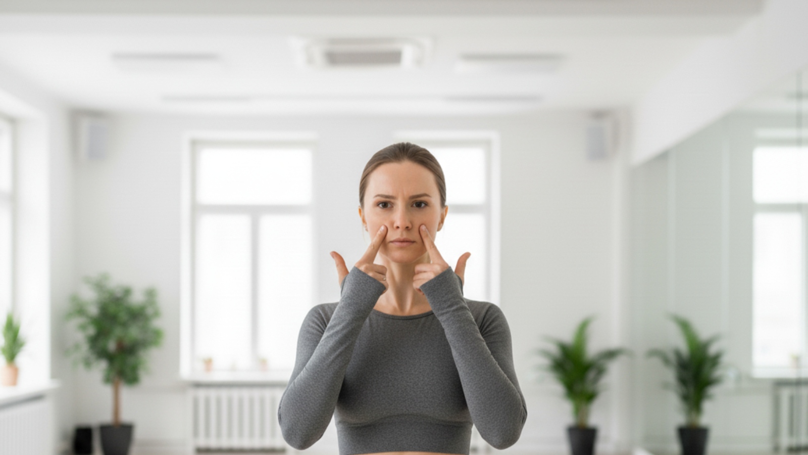 یوگا صورت برای خط خنده