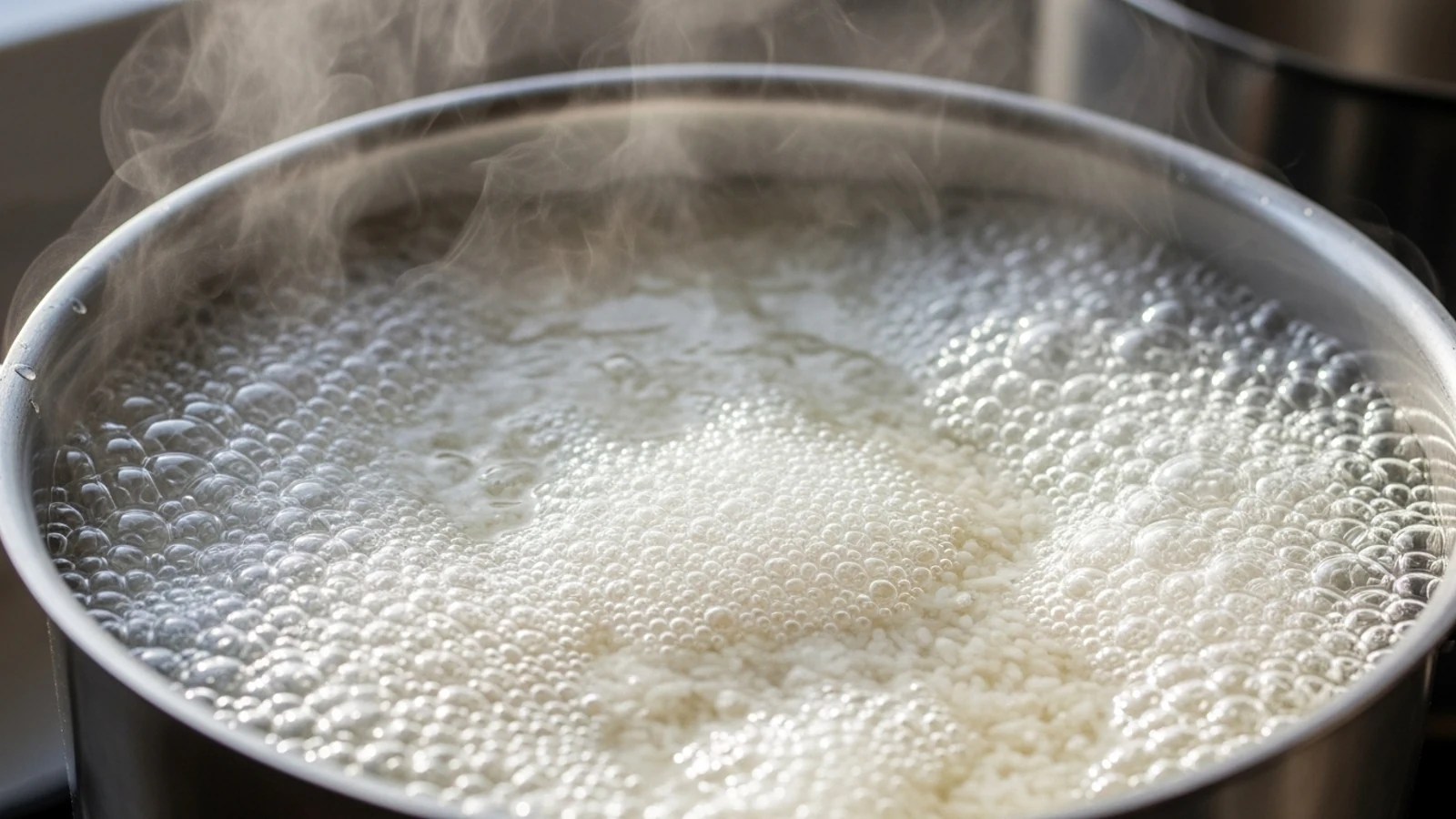 مرحله ۲: پخت اولیه با آب؛ راز شکفتن دانه‌ها