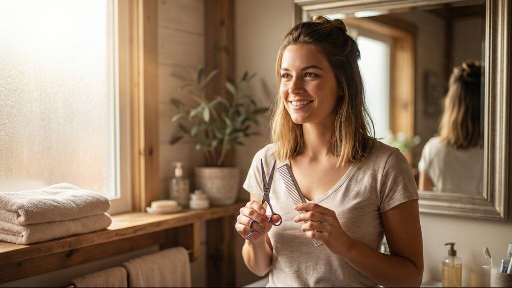 کوتاه کردن مو زنانه در خانه؛ آموزش ساده، مرحله‌ به‌ مرحله و بدون آسیب