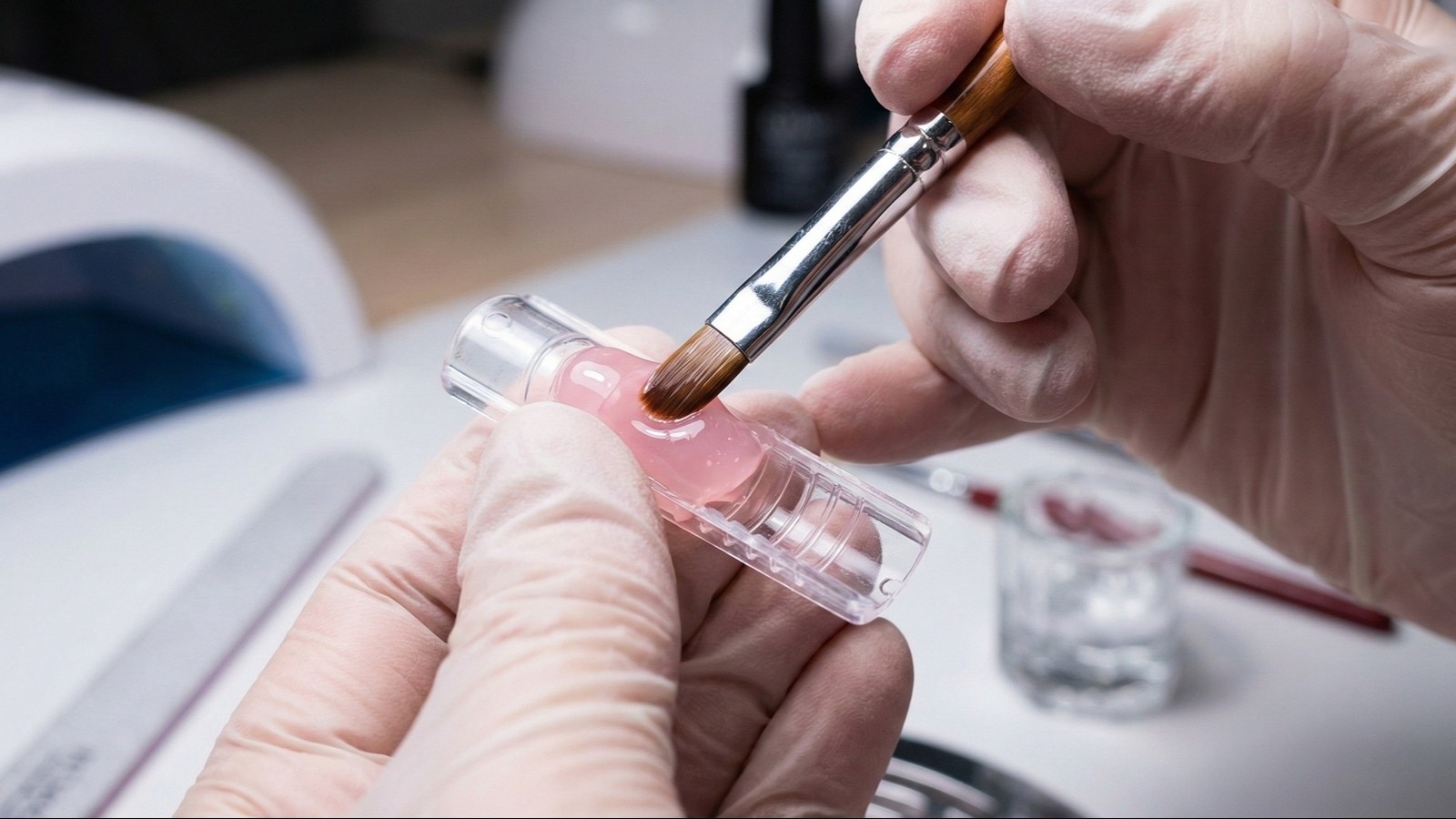 کاشت ناخن با قالب و پلی ژل