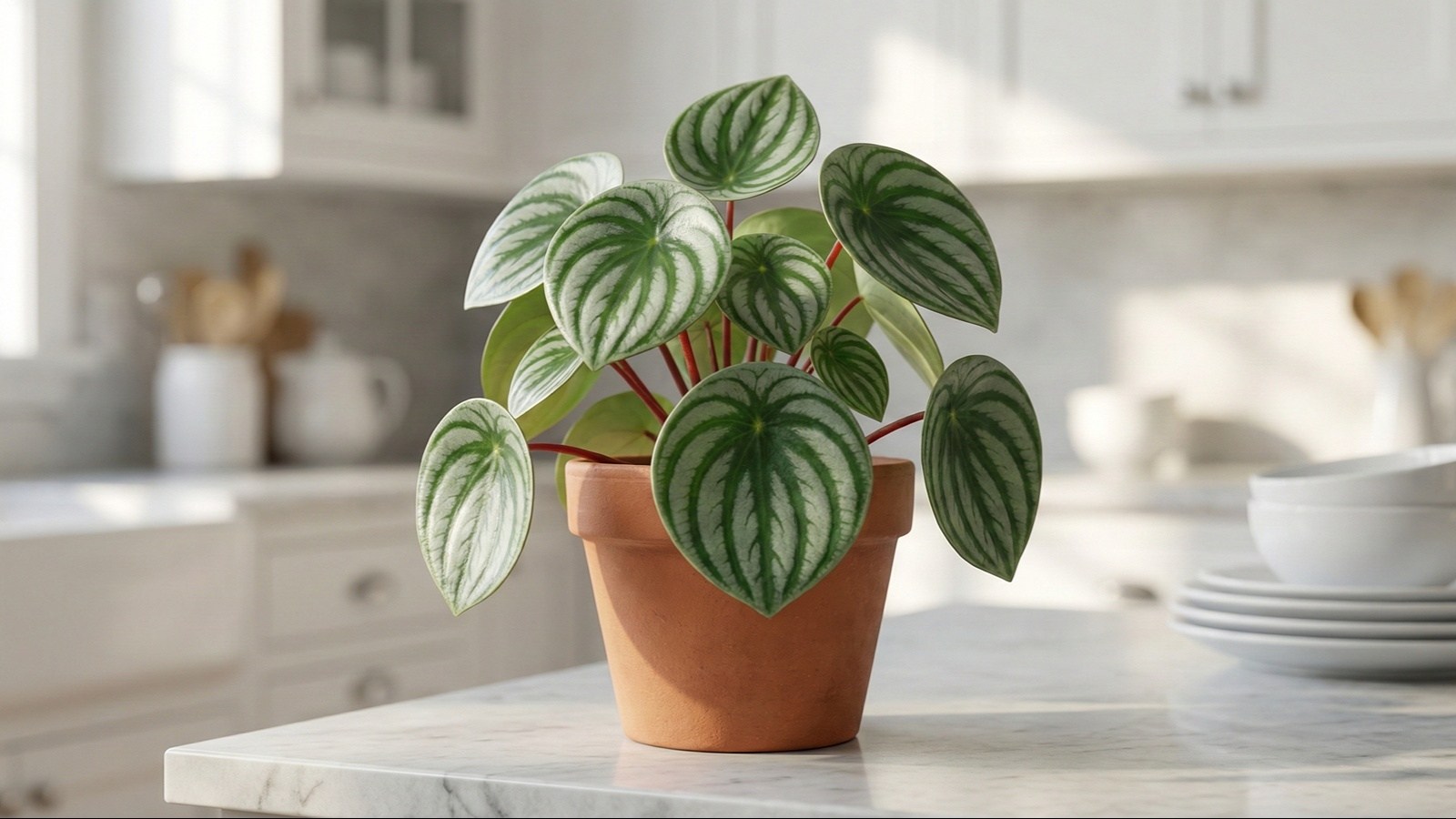 برگ قاشقی پپرومیا هندوانه‌ای